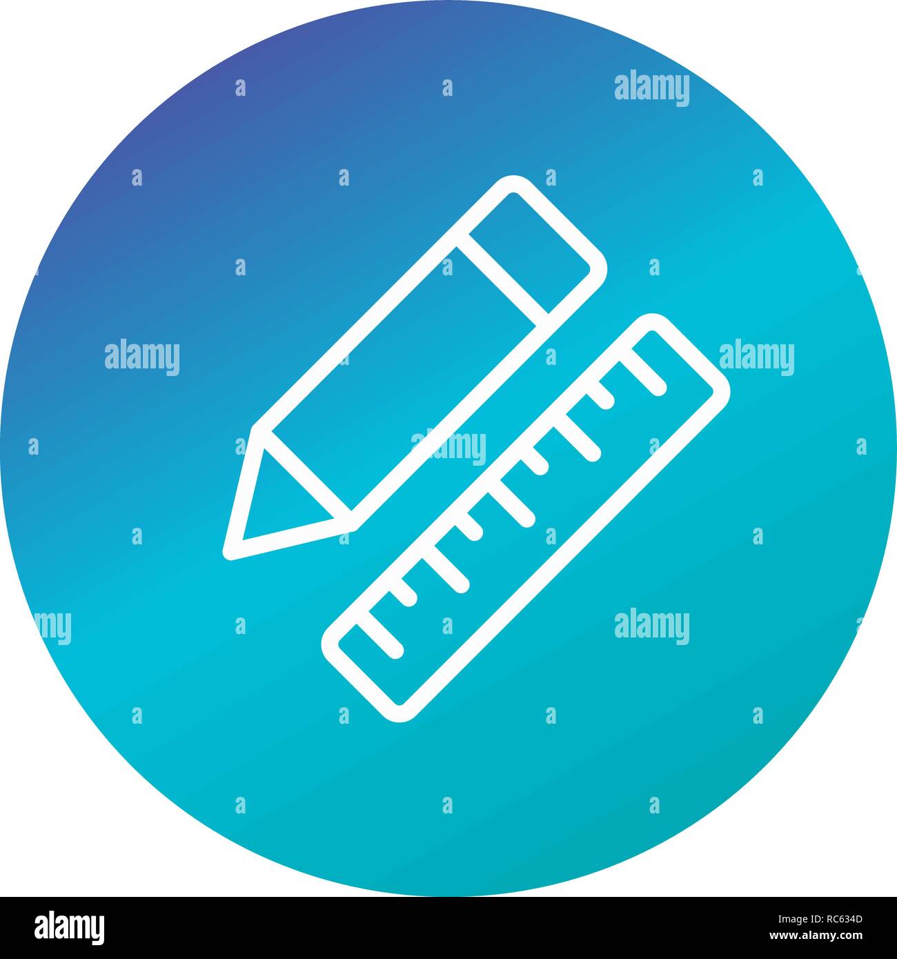 Vector Pencil & Ruler Icon Stock Vector Image & Art - Alamy