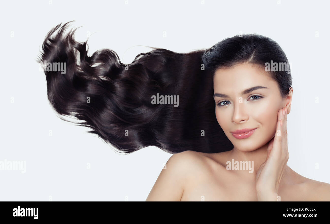 Long curly hair blowing hi-res stock photography and images - Alamy