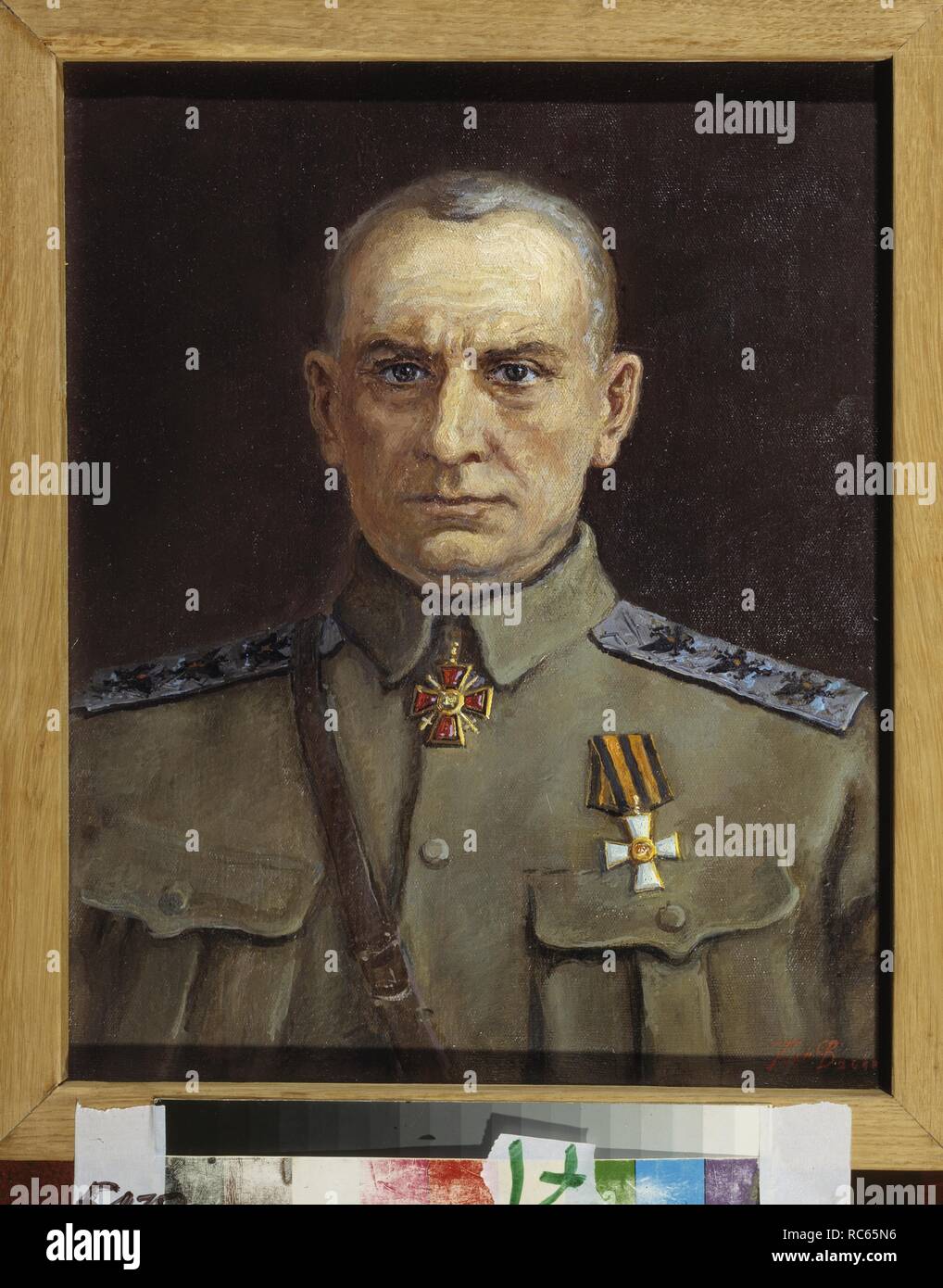 Portrait of the Supreme Ruler of the White Army in Siberia Admiral Alexander Kolchak (1874-1920). Museum: State Central Navy Museum, St. Petersburg. Author: Pen, Sergei Varlenovich. Stock Photo
