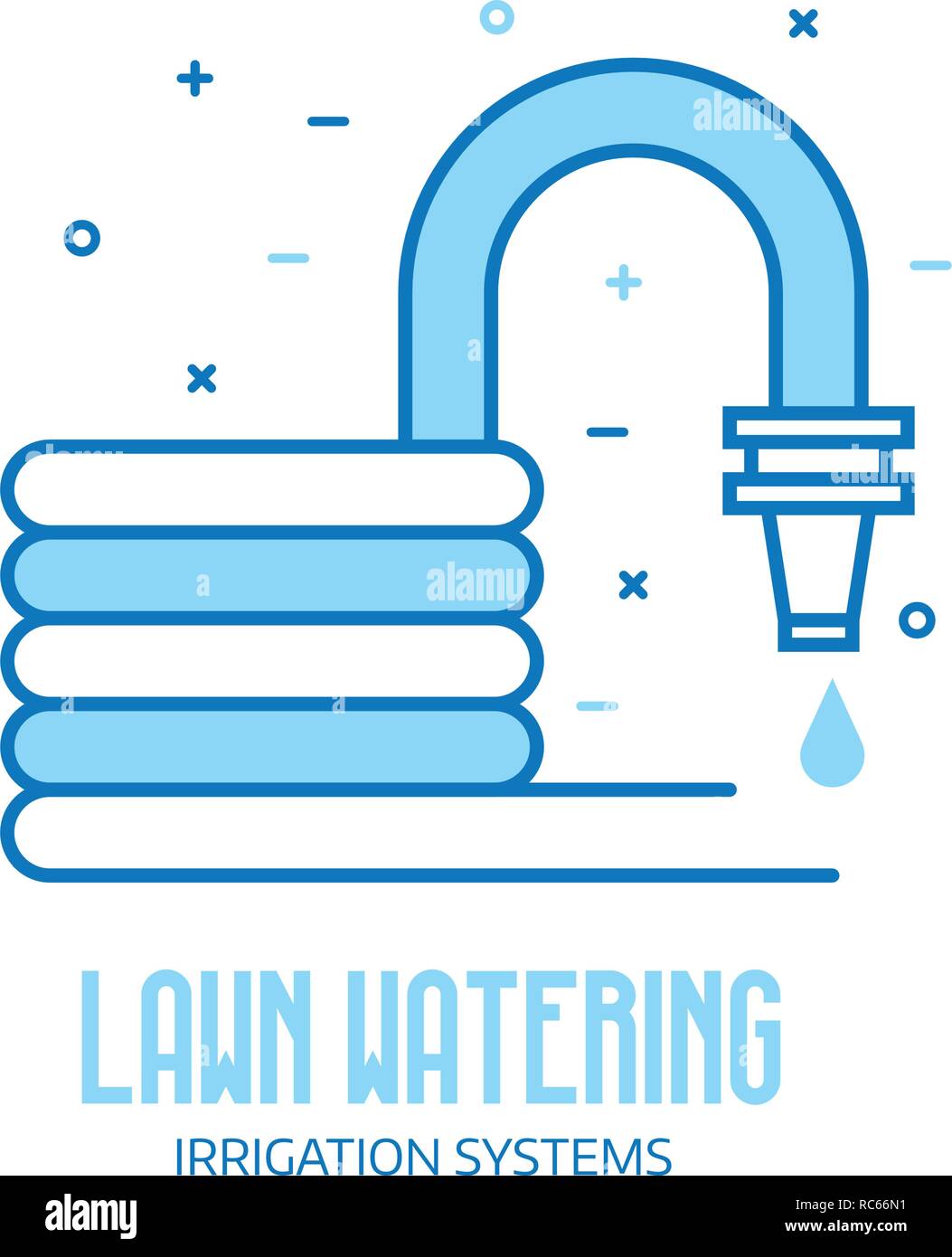 Garden Hose Line Icon Stock Vector