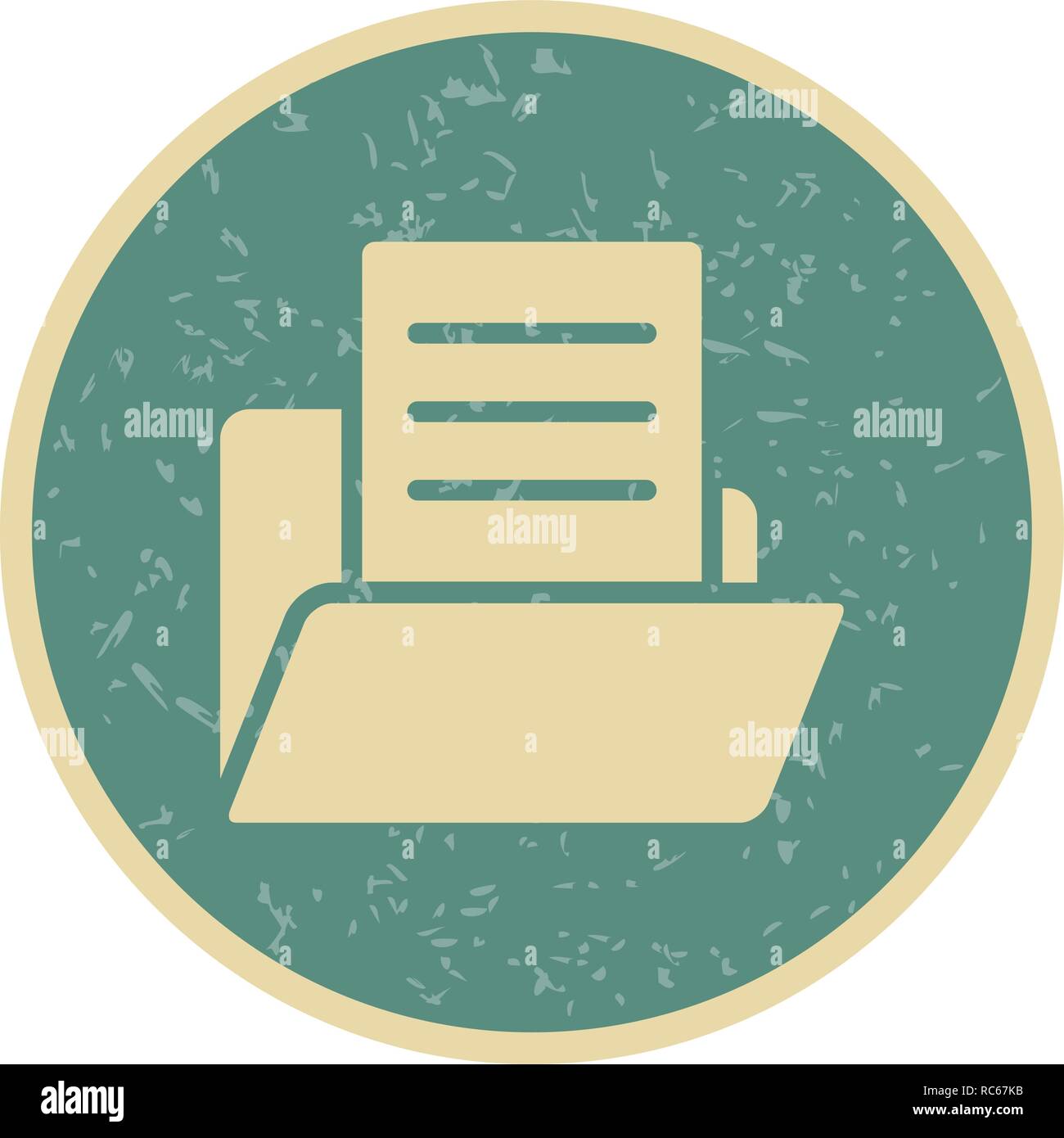 Vector Document in Folder Icon Stock Vector Image & Art - Alamy