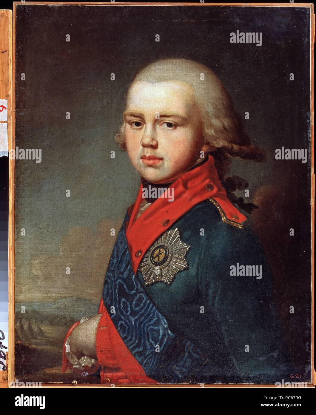 Portrait of Grand Duke Constantine Pavlovich of Russia (1779-1831). Museum: State Art Museum of the Chuvash Republic, Tcheboksary. Author: Borovikovsky, Vladimir Lukich. Stock Photo