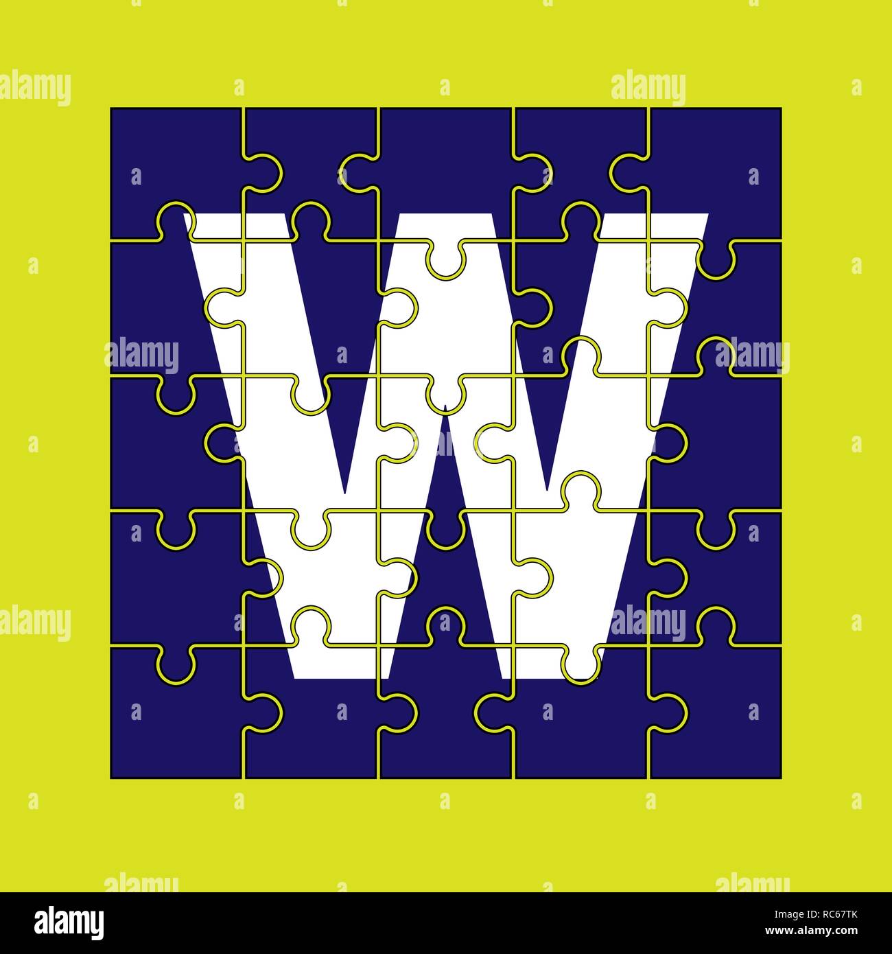 letter W is written on the puzzle pieces Stock Vector Image & Art - Alamy