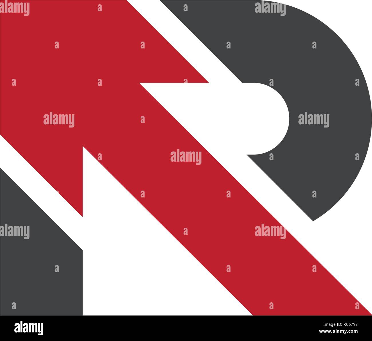 R Letter Arrow vector illustration icon Logo Template design Stock ...