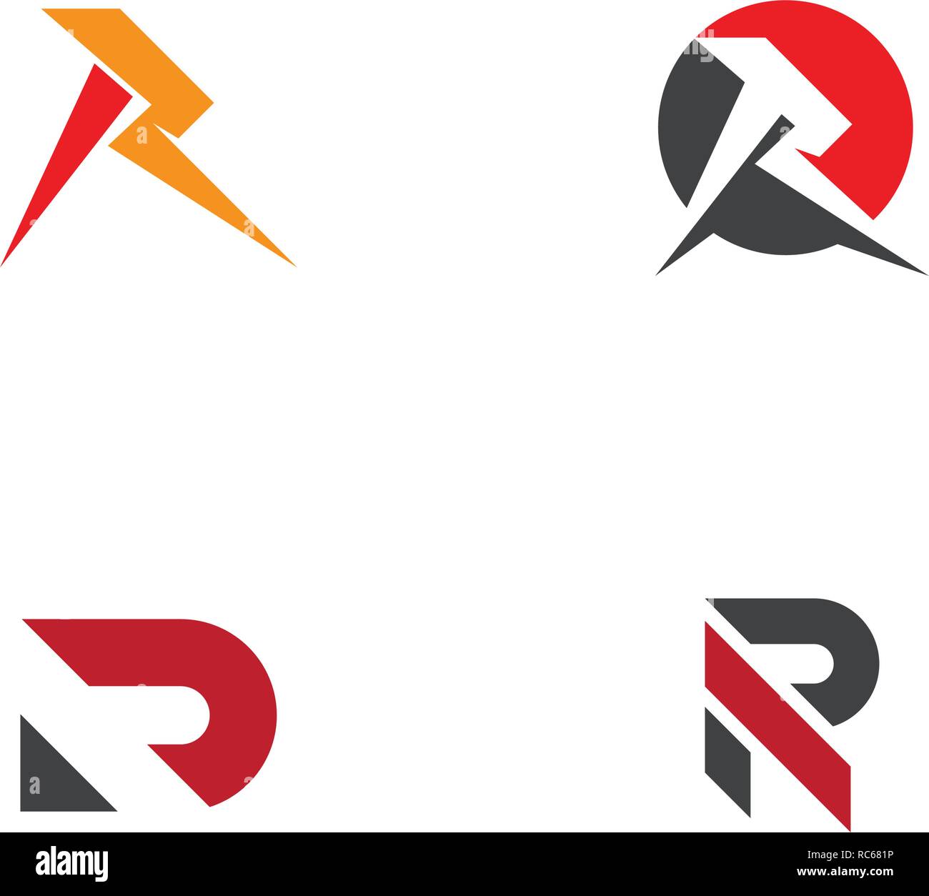 R Letter Arrow vector illustration icon Logo Template design Stock ...
