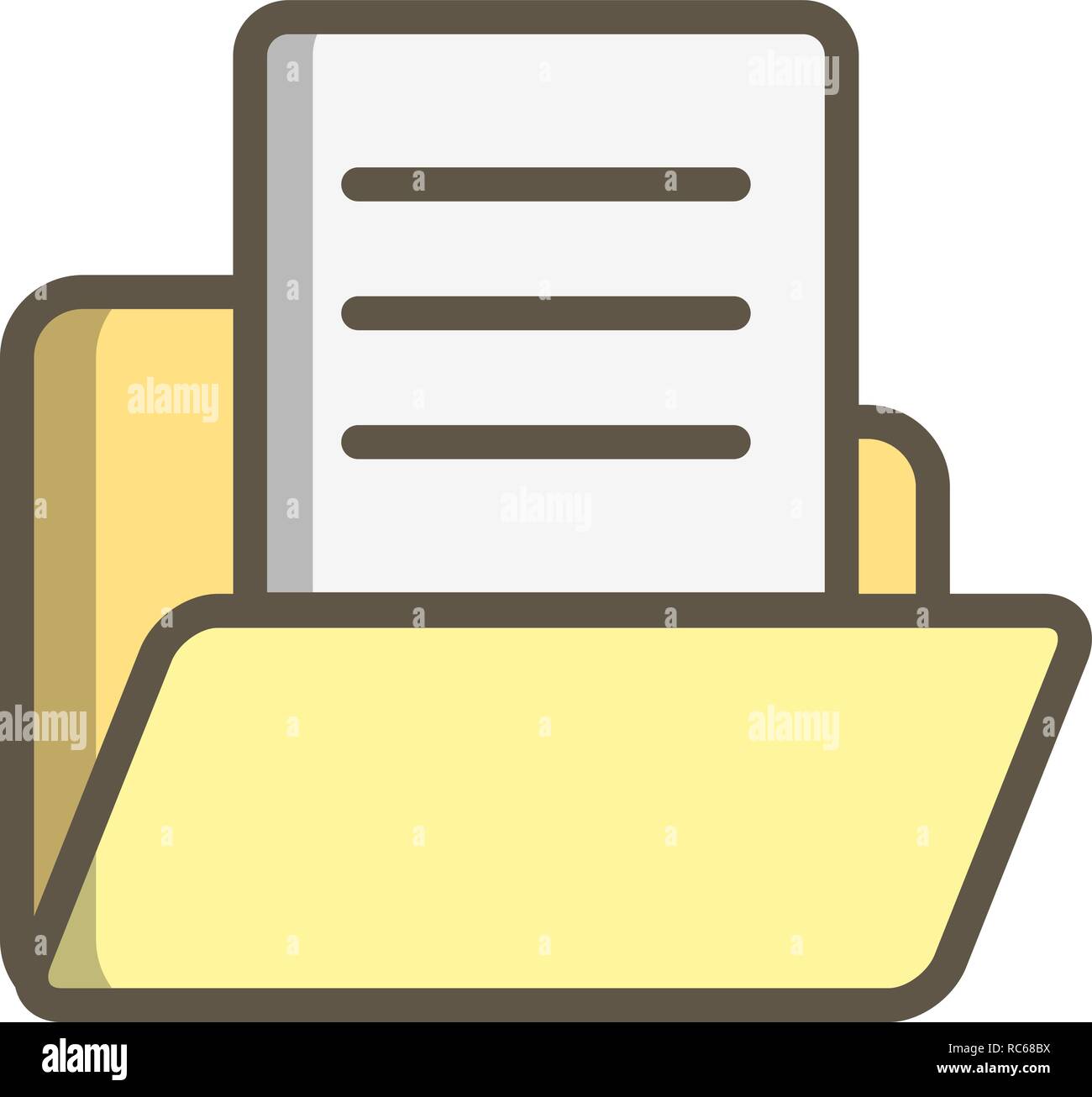Vector Document in Folder Icon Stock Vector