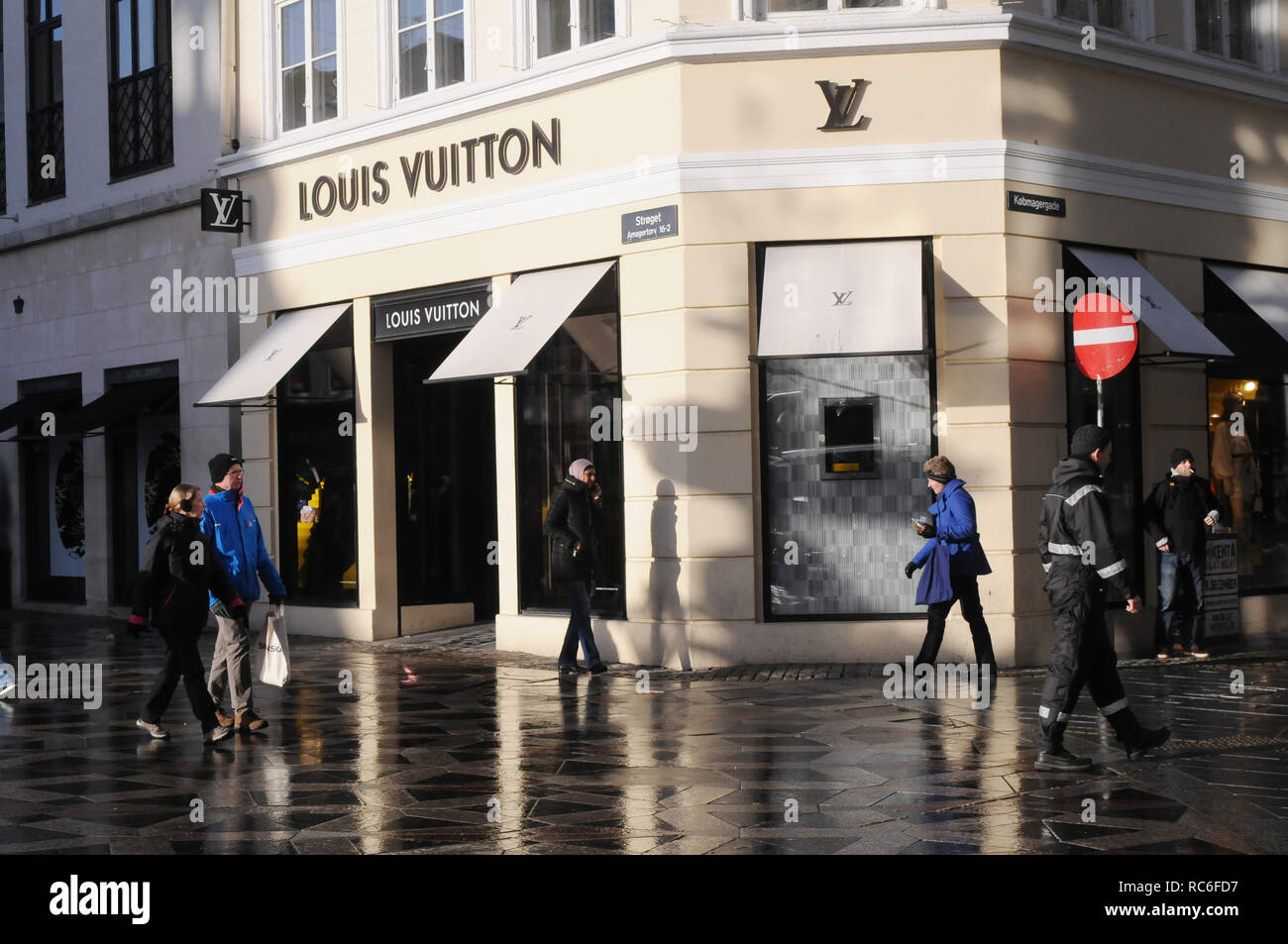 Copenhagen Denmark. 14.January 2019._Asian Louis Vuitton shopers with paid  7000 danish korna for