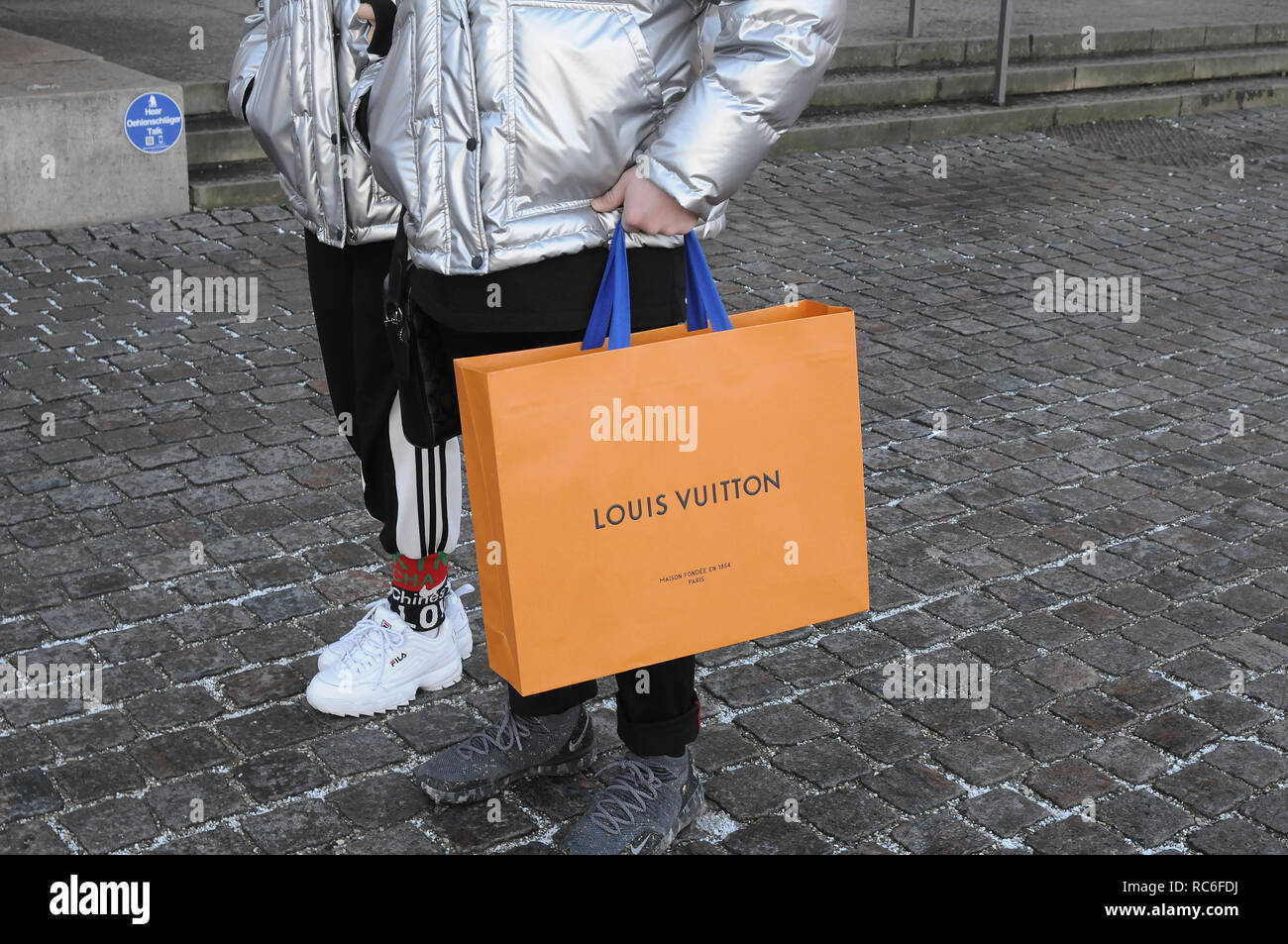 Copenhagen/Denmark. 14.January 2019. Asian Louis Vuitton shopers with paid  7000 danish korna for female preents in Copenhagen asian ainvest good mone  in Copenhgen Denmark. (Photo..Francis Joseph Dean / Deanpictures Stock  Photo - Alamy