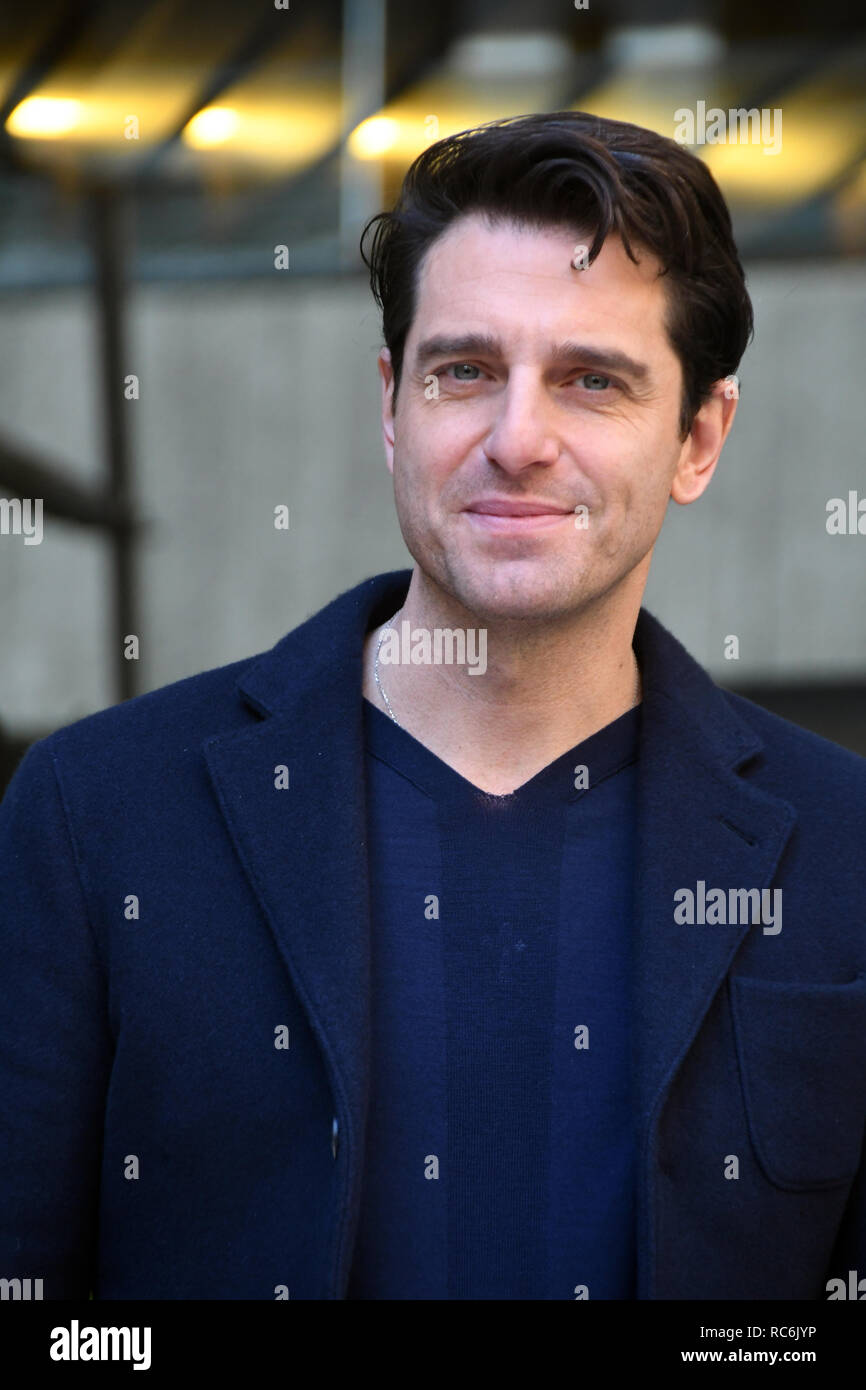 Rome, Italy. 14th January, 2019. Hotel Le Mèridienne Visconti - presentation film L'AGENZIA DEI BUGIARDI Giampaolo Morelli in the role of Fred Credit: Giuseppe Andidero Credit: Giuseppe Andidero/Alamy Live News Stock Photo