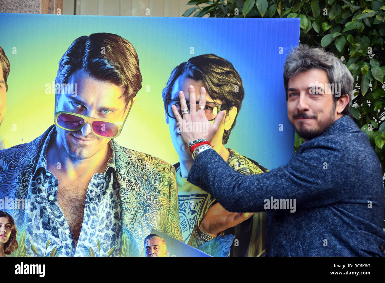 Rome, Italy. 14th January, 2019. Hotel Le Mèridienne Visconti - presentation film L'AGENZIA DEI BUGIARDI Paolo Ruffini in the role of Paolo Credit: Giuseppe Andidero Credit: Giuseppe Andidero/Alamy Live News Stock Photo