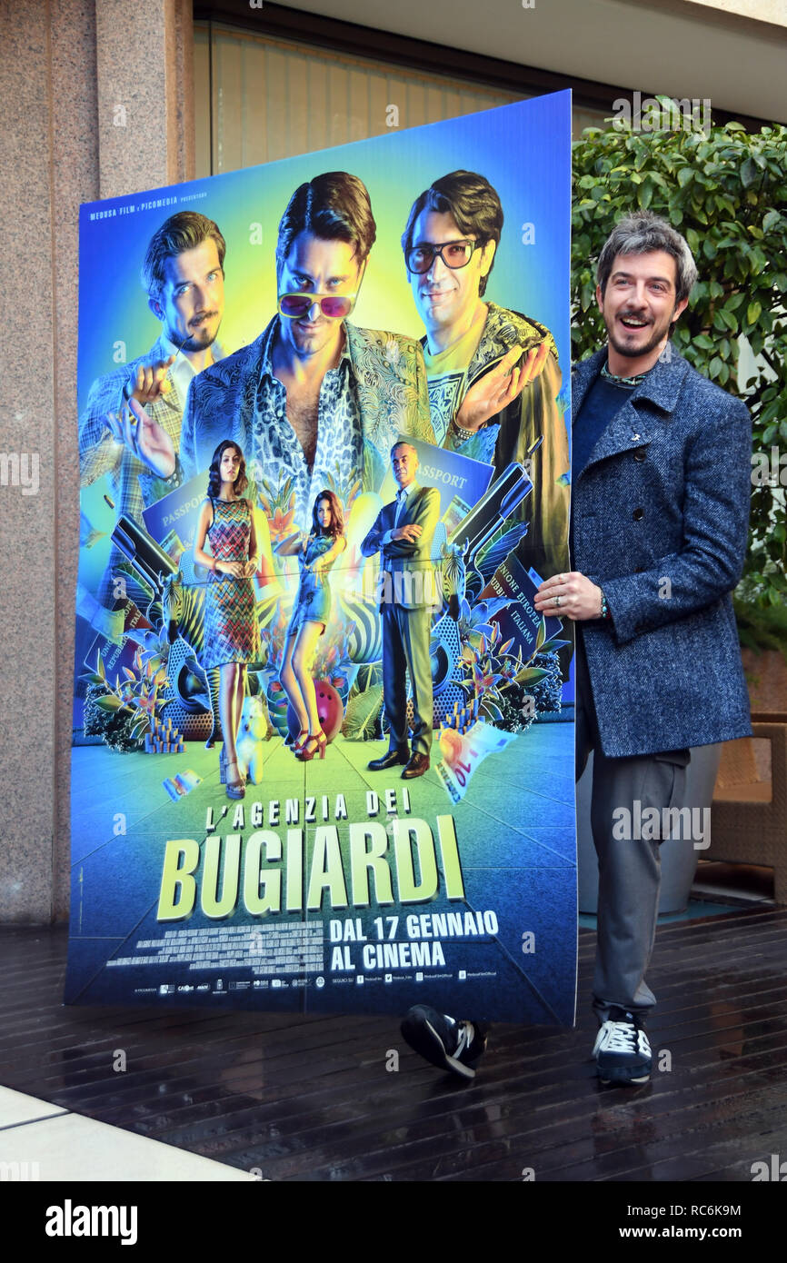 Rome, Italy. 14th January, 2019. Hotel Le Mèridienne Visconti - presentation film L'AGENZIA DEI BUGIARDI Paolo Ruffini in the role of Paolo Credit: Giuseppe Andidero Credit: Giuseppe Andidero/Alamy Live News Stock Photo