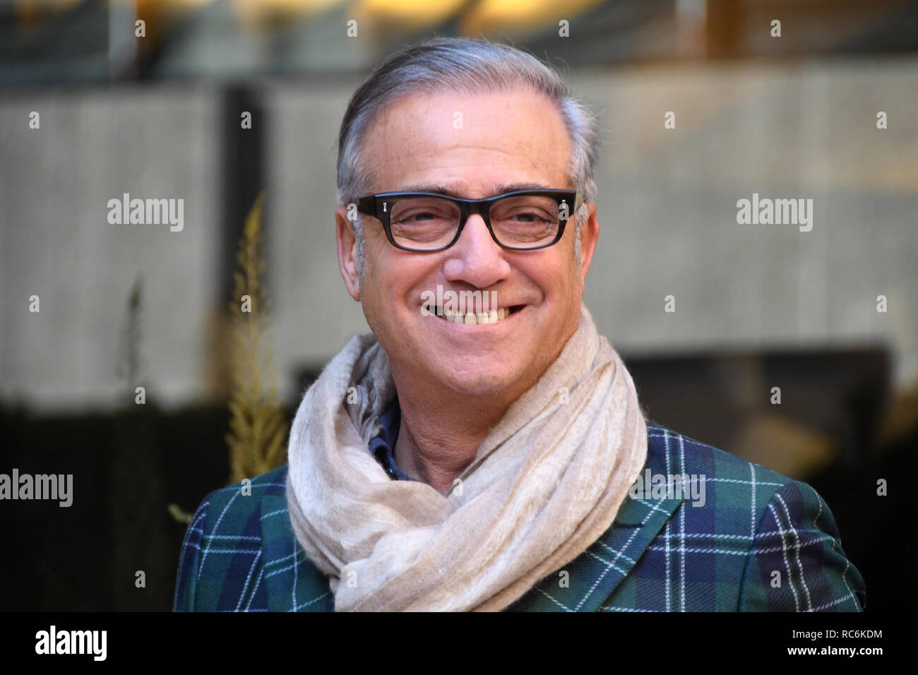 Rome, Italy. 14th January, 2019. Hotel Le Mèridienne Visconti - presentation film L'AGENZIA DEI BUGIARDI Massimo Ghini in the role of Alberto Credit: Giuseppe Andidero Credit: Giuseppe Andidero/Alamy Live News Stock Photo