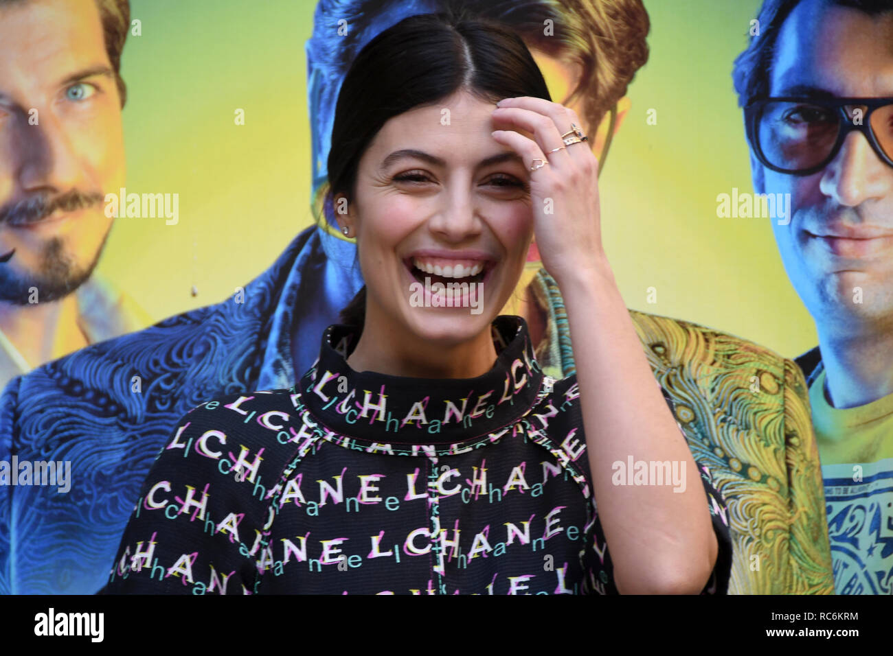 Rome, Italy. 14th January, 2019. Hotel Le Mèridienne Visconti - presentation film L'AGENZIA DEI BUGIARDI Alessandra Mastronardi in the role of Clio Credit: Giuseppe Andidero Credit: Giuseppe Andidero/Alamy Live News Stock Photo