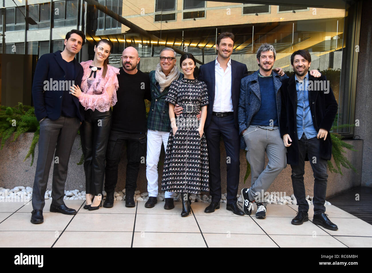 Rome, Italy. 14th January, 2019. Hotel Le Mèridienne Visconti - presentation film L'AGENZIA DEI BUGIARDI The cast Credit: Giuseppe Andidero Credit: Giuseppe Andidero/Alamy Live News Stock Photo