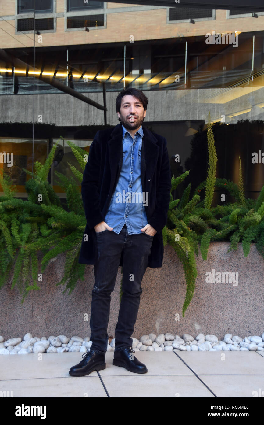 Rome, Italy. 14th January, 2019. Hotel Le Mèridienne Visconti - presentation film L'AGENZIA DEI BUGIARDI Herbert Ballerina in the role of Diego Credit: Giuseppe Andidero Credit: Giuseppe Andidero/Alamy Live News Stock Photo
