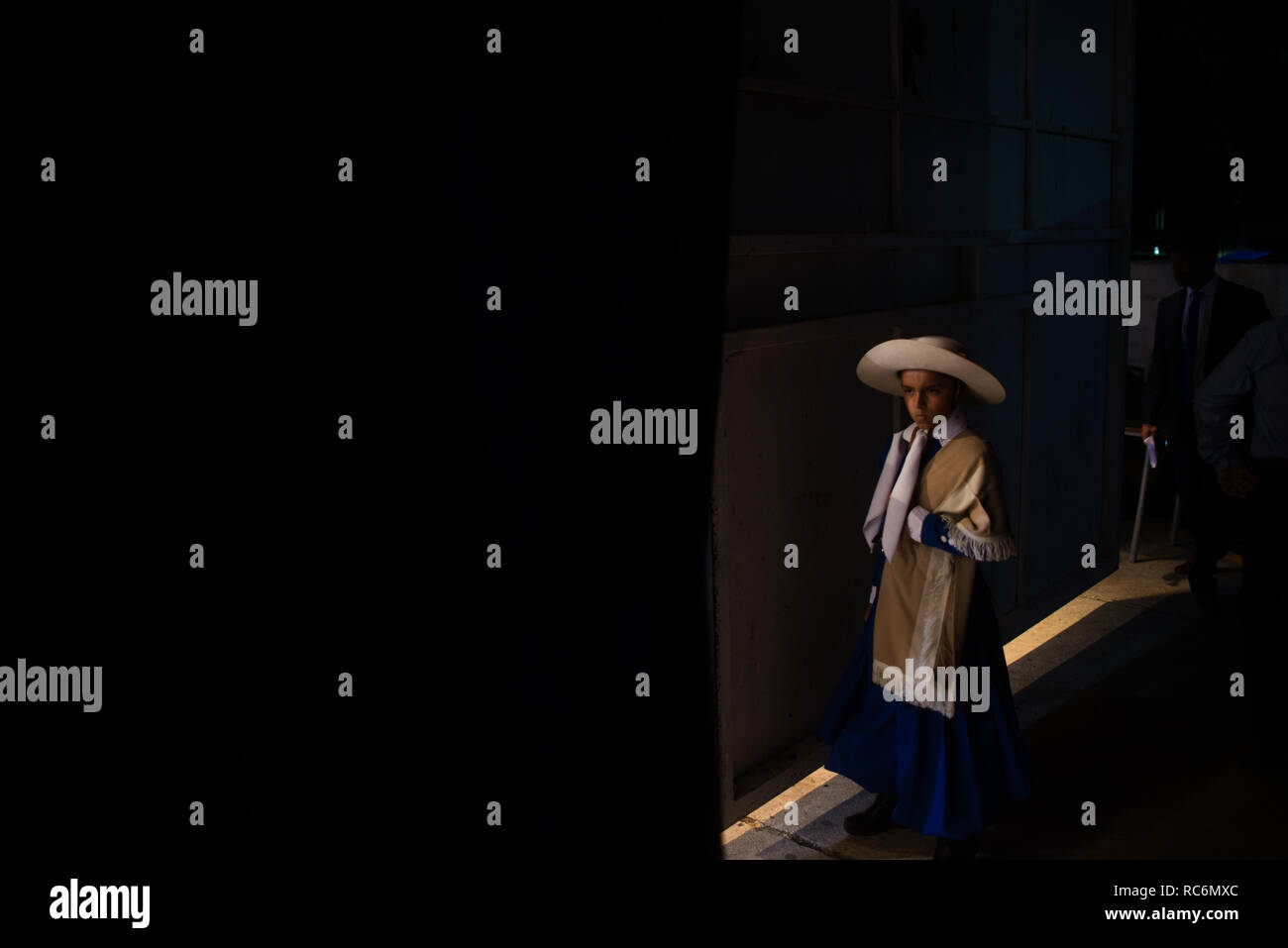 Laborde Argentina 07th Jan 2019 A Boy In Typical Gaucho Costume Is Waiting To Be Allowed