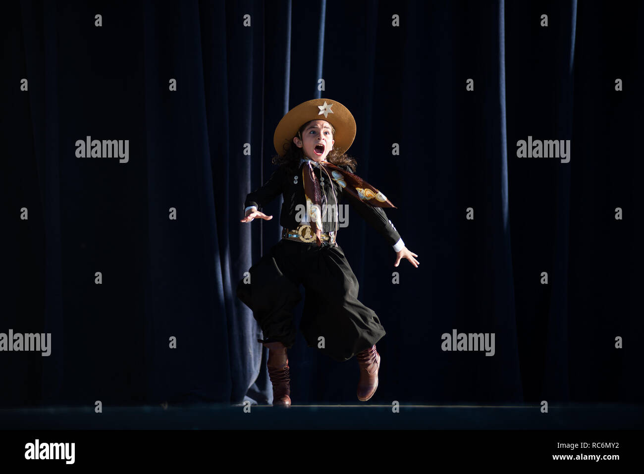Laborde Argentina 07th Jan 2019 A Boy In Typical Gaucho Costume Dances As Part Of The