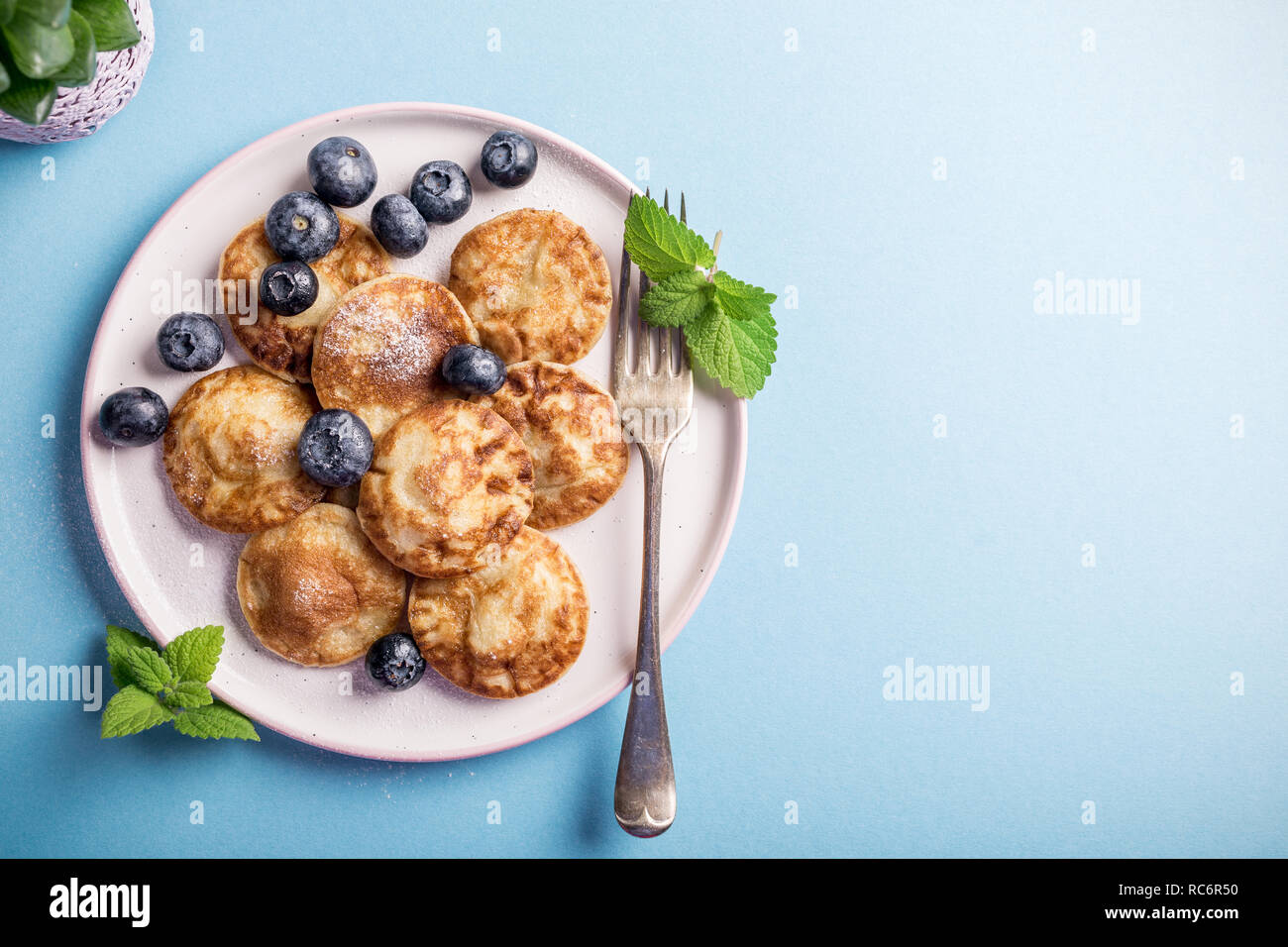 Dutch mini pancakes Stock Photo