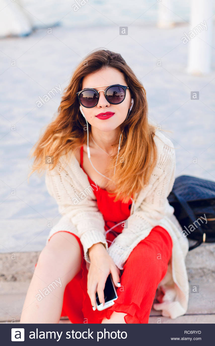 red dress white jacket