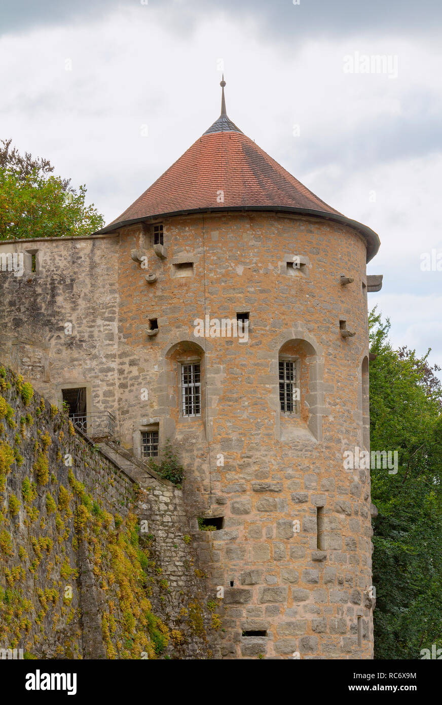 detail of Langenburg Castle in Southern Germany at summer time Stock Photo