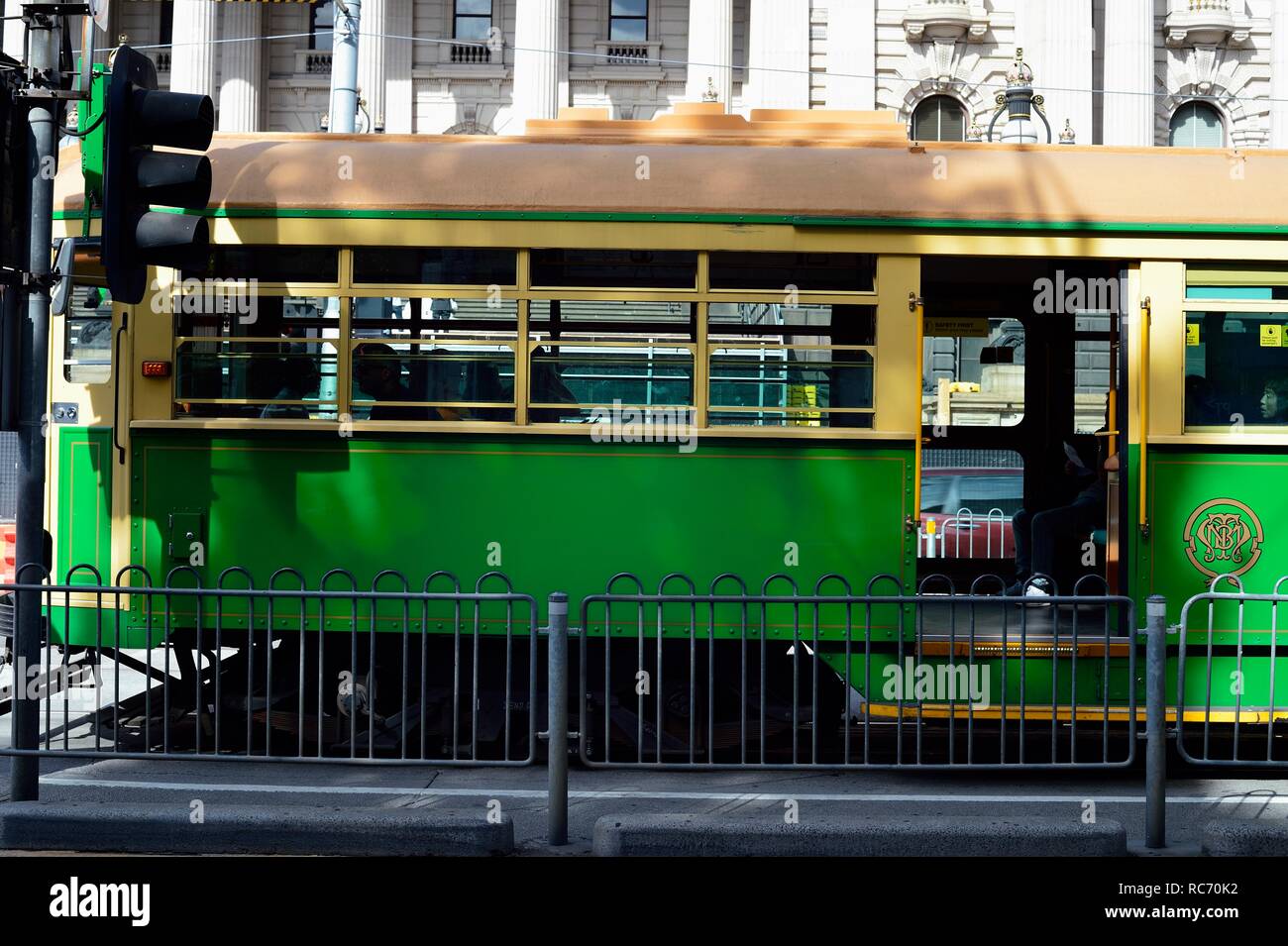 Vintage original City Circle tram, Melbourne Stock Photo