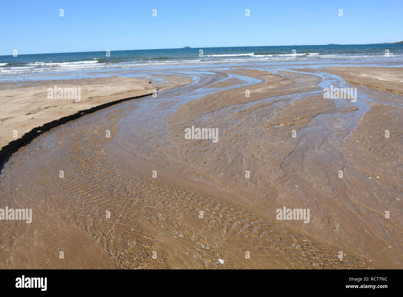 Tidal Sarina Beach Stock Photo Alamy