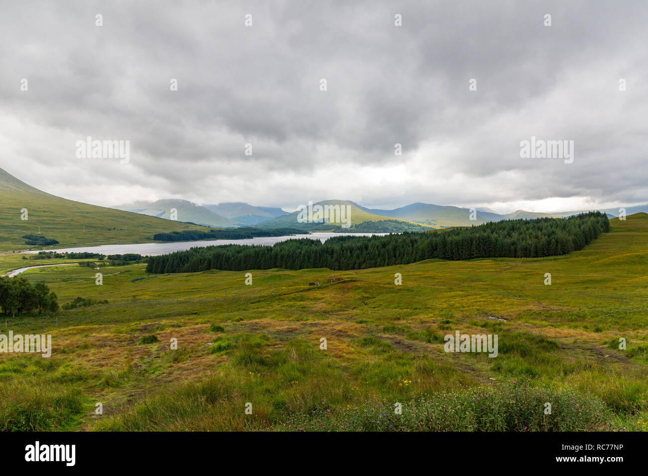 Scottish highlands landscape at Loch Tulla in Scotland, UK. Stock Photo