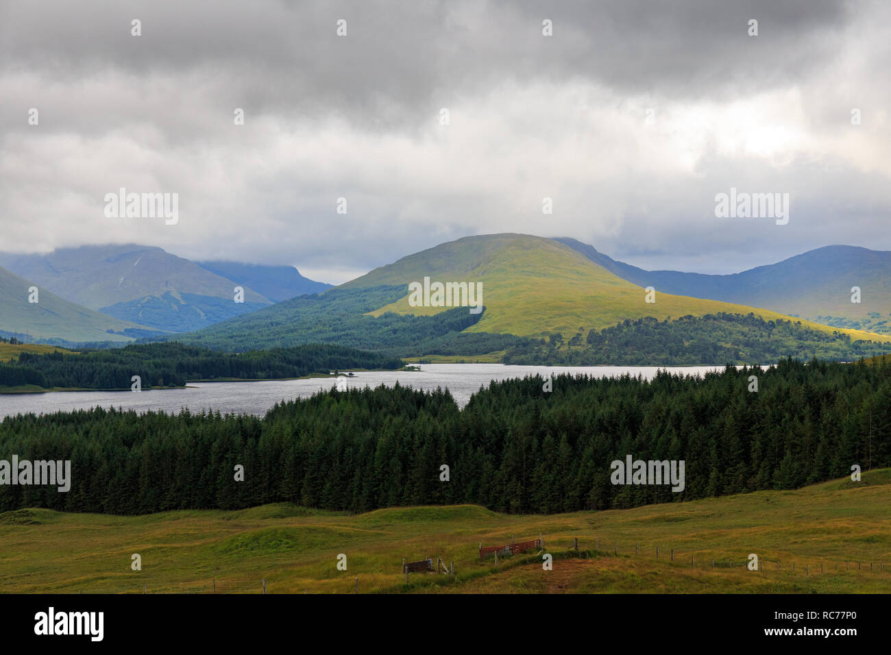 Scottish highlands landscape at Loch Tulla in Scotland, UK. Stock Photo