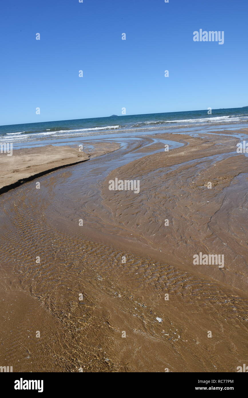 Tidal Sarina Beach Stock Photo Alamy