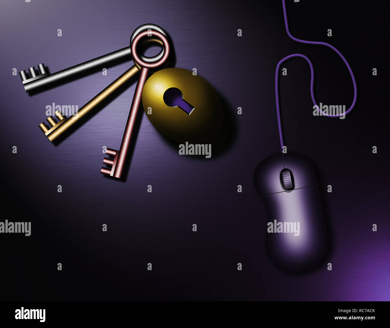 Golden Mouse Key PC mouse and metal keys. Key hole in golden egg Stock Photo - Alamy