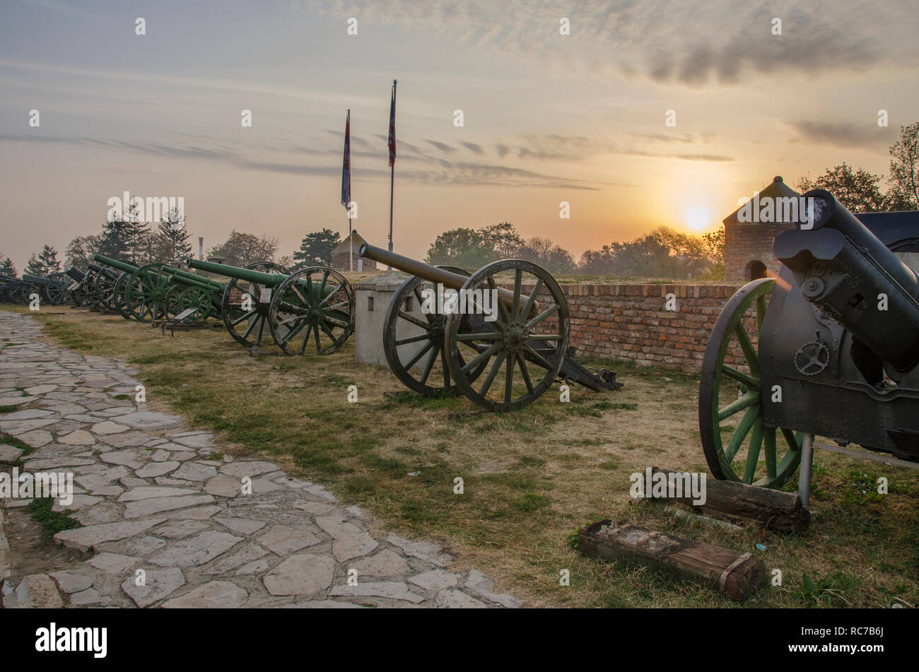 Old canons - Kalemegdan fortress - Belgrade, Serbia Stock Photo
