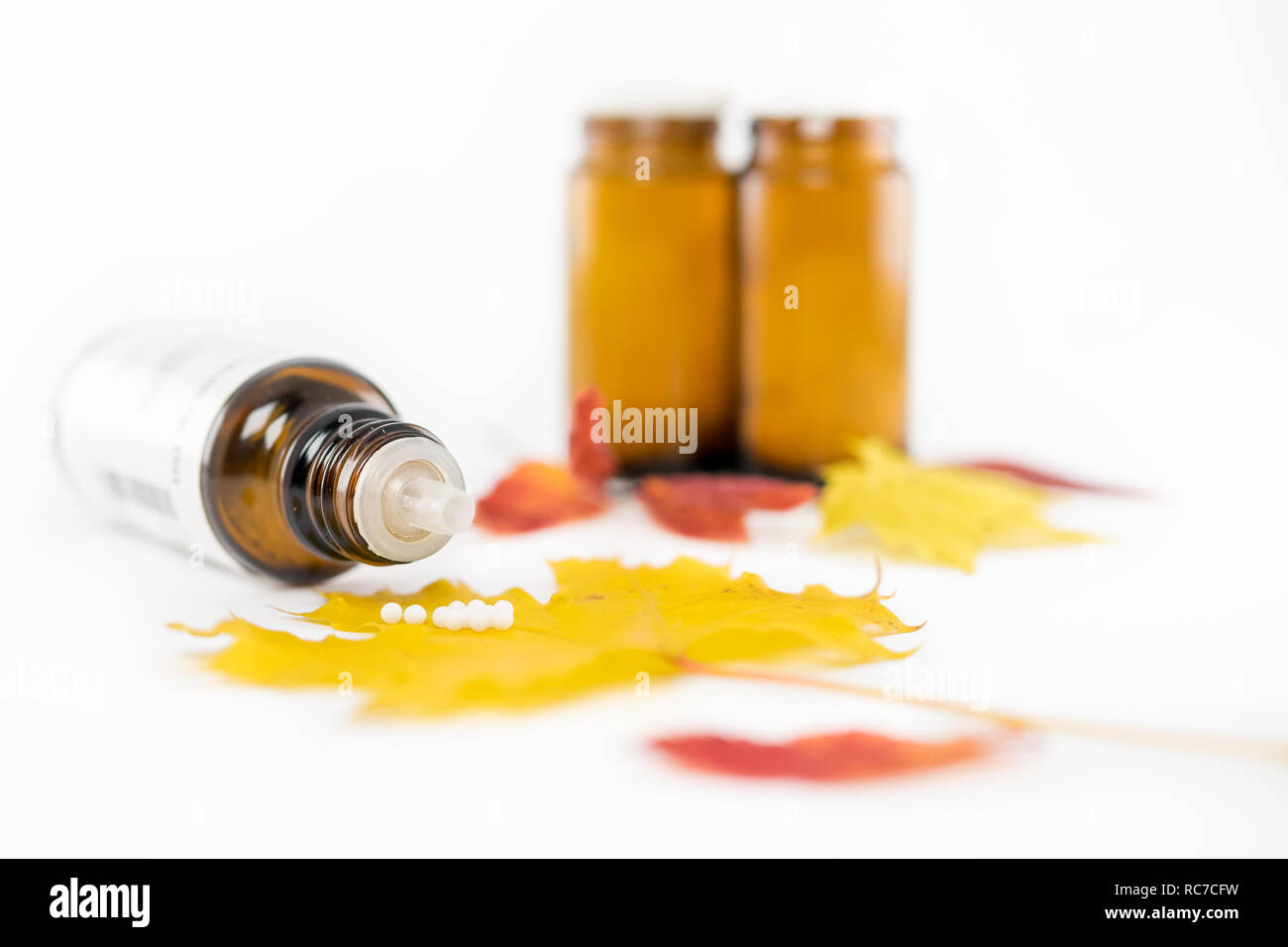 Homöopathische Heilmittel Globuli Stock Photo