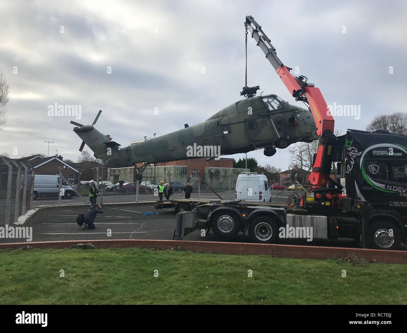 One of the last Wessex helicopters left in Northern Ireland making its