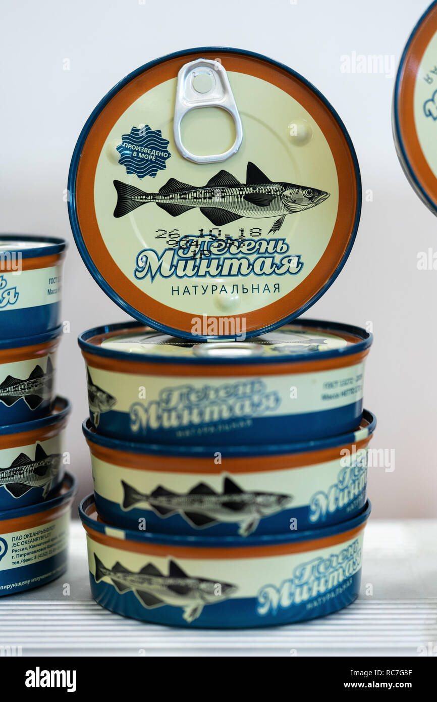 Tin can natural liver pollock fish (Alaska pollock, walleye pollock