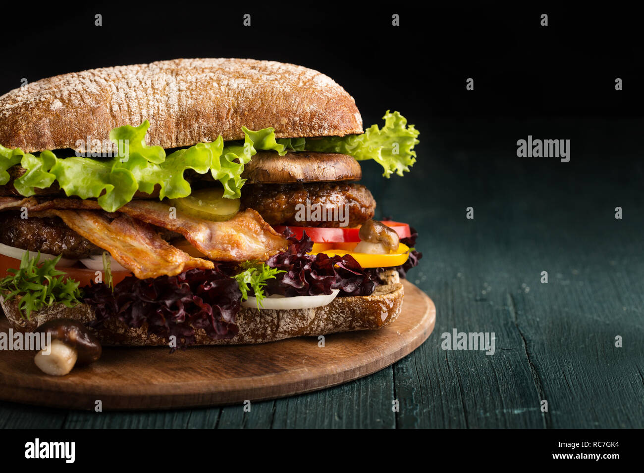 burger with bacon Stock Photo - Alamy