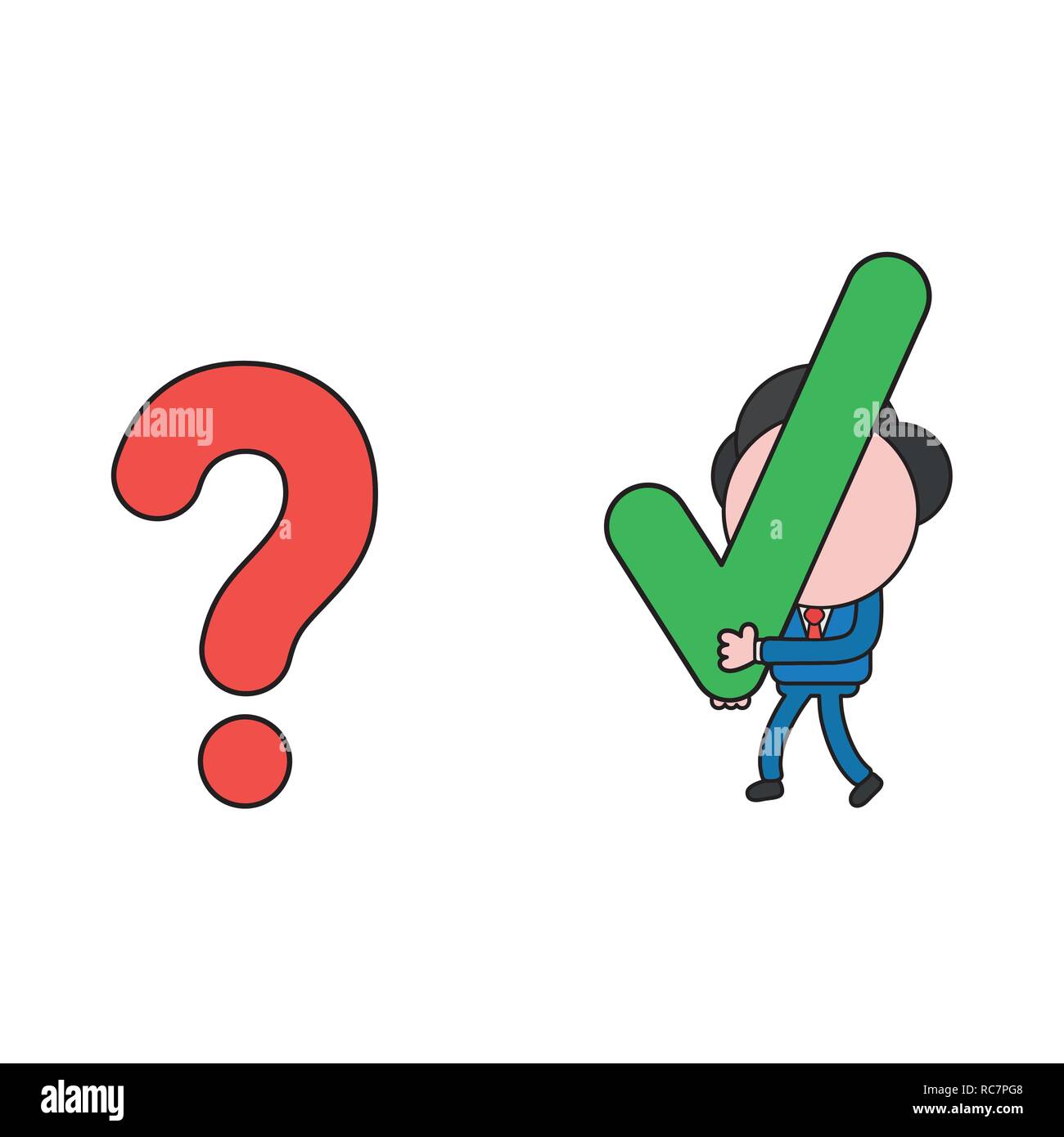 Vector illustration concept of businessman character carrying check ...