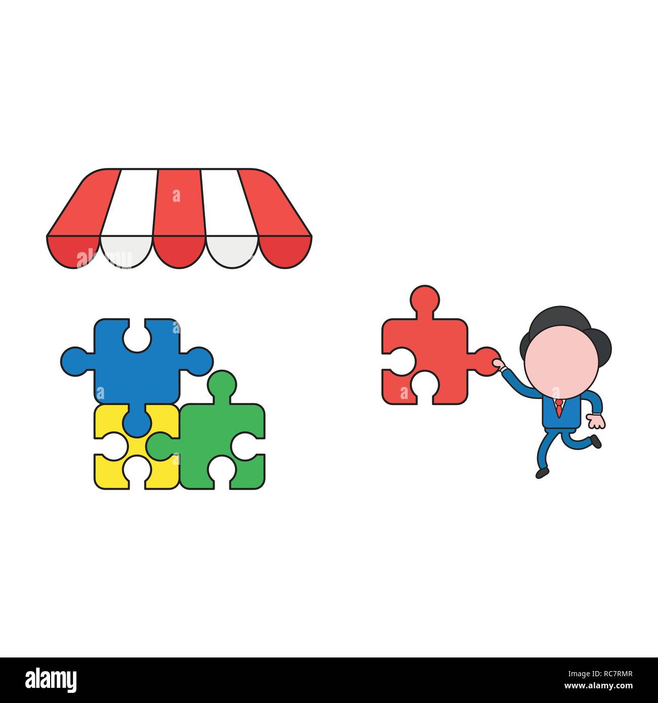 Vector illustration concept of businessman character carrying missin
