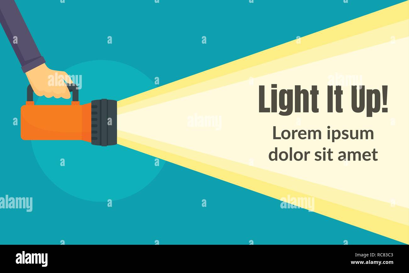 Light it up concept banner. Flat illustration of light it up vector