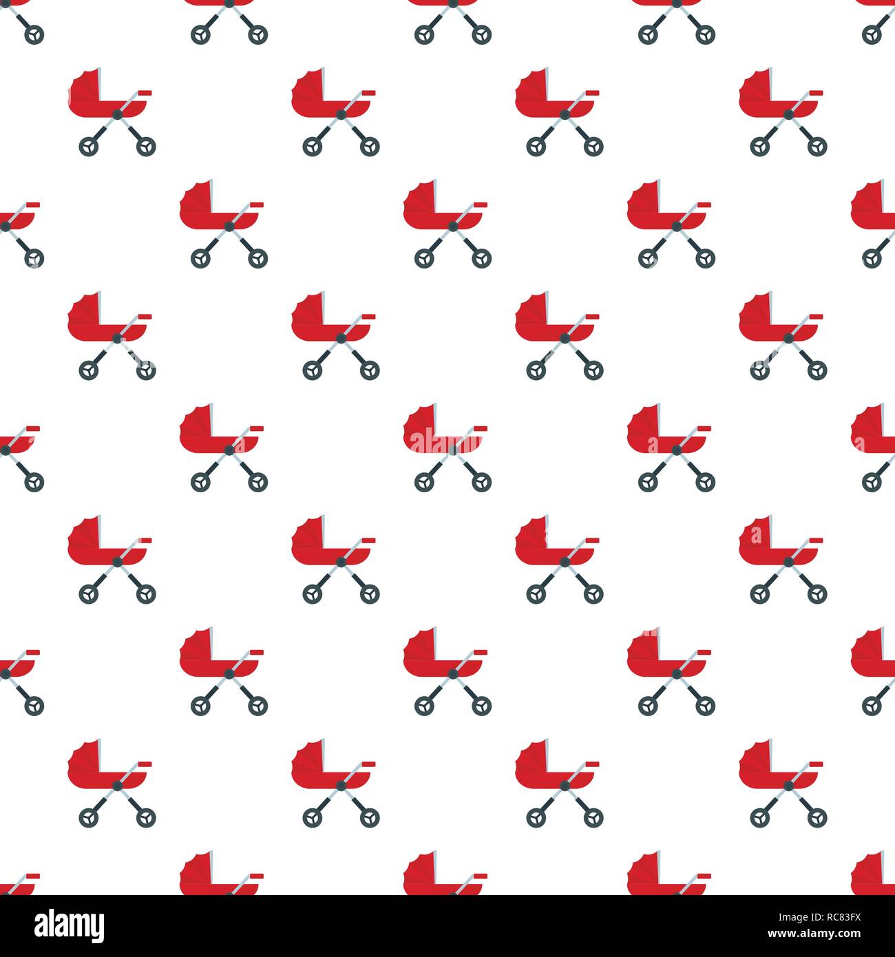 Baby pram carriage pattern seamless vector repeat for any web design Stock Vector
