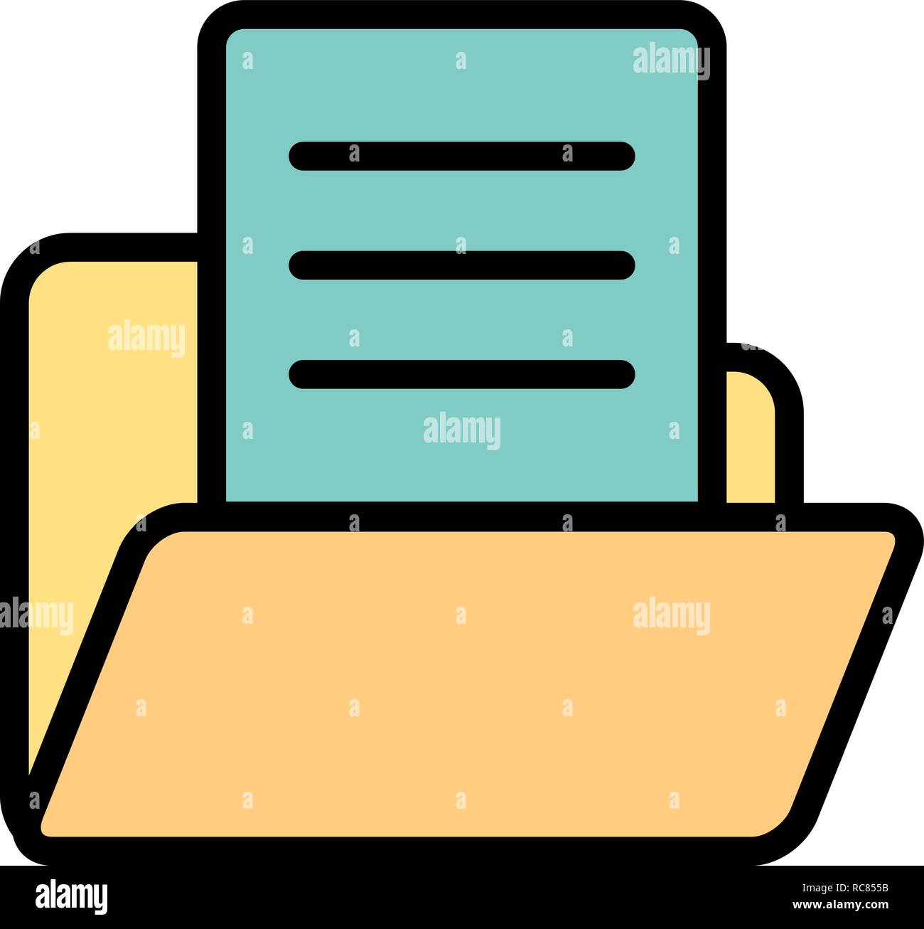 Vector Document in Folder Icon Stock Vector