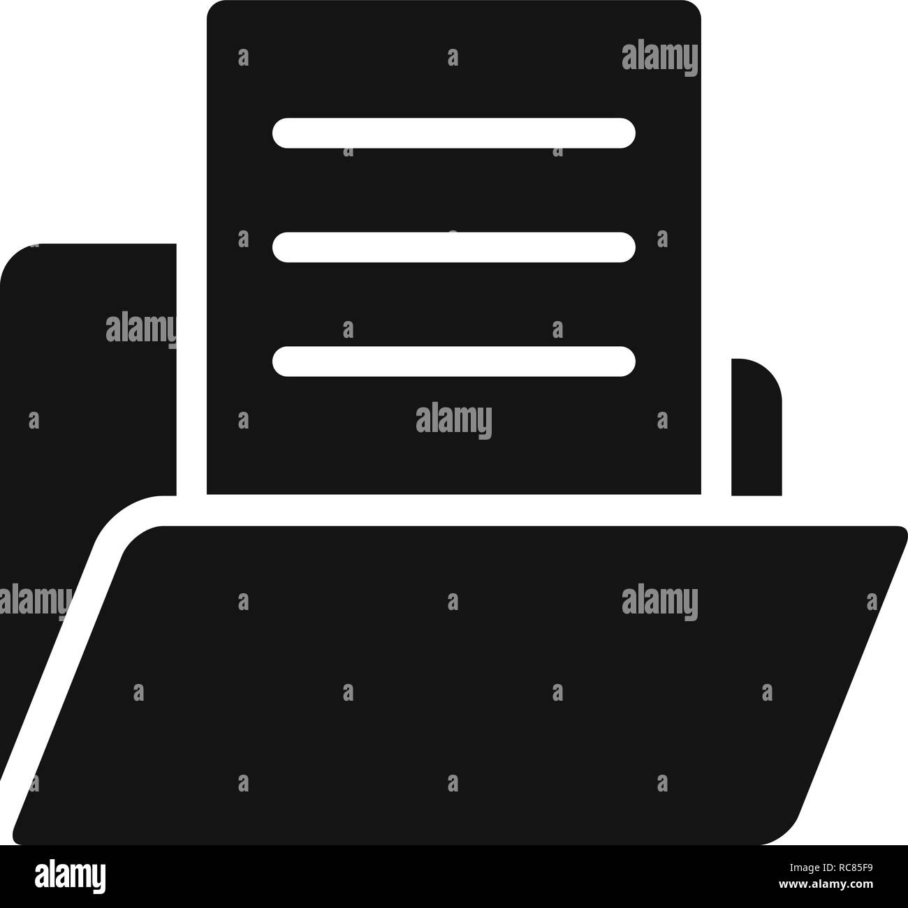 Vector Document in Folder Icon Stock Vector Image & Art - Alamy