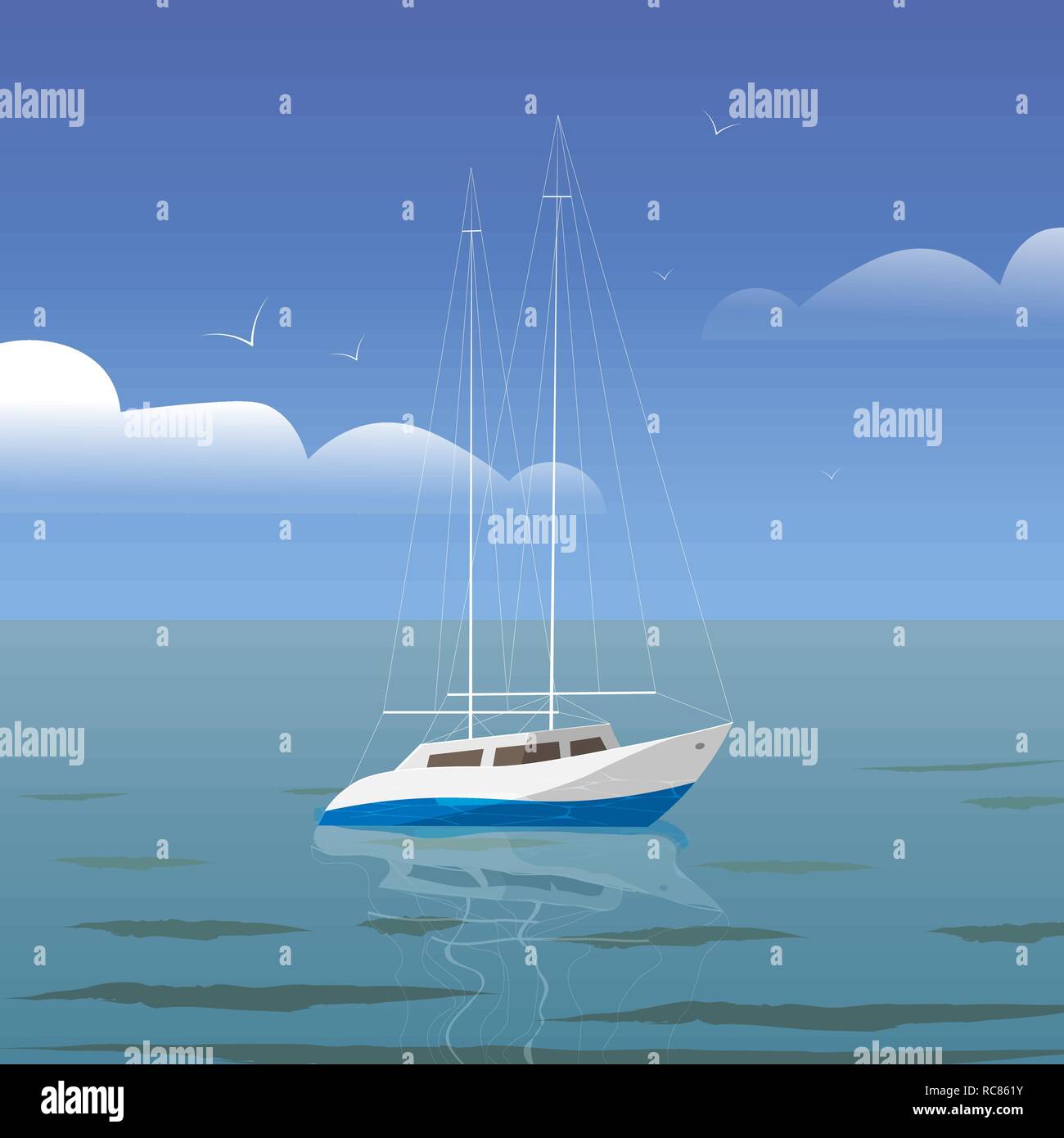 Modern luxury yacht side Stock Vector Images - Alamy