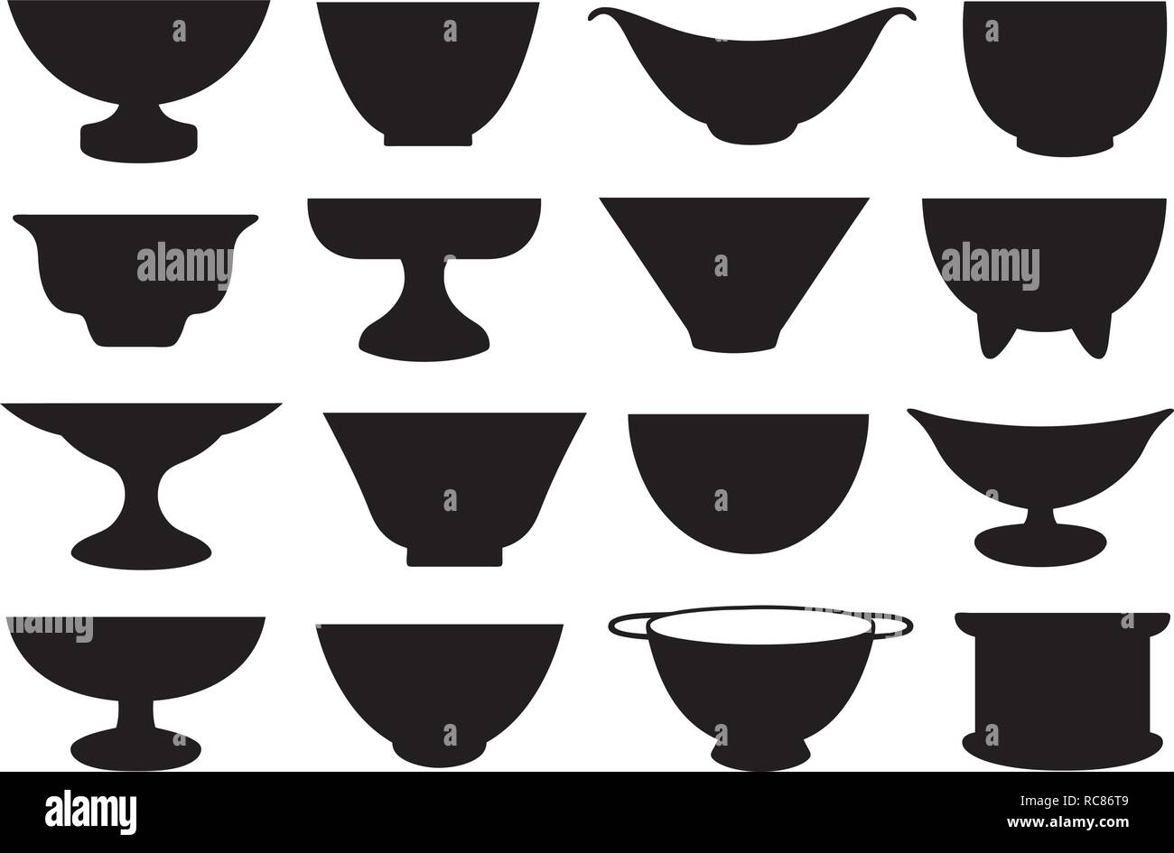 Set of different bowls isolated on white Stock Vector Image & Art Alamy