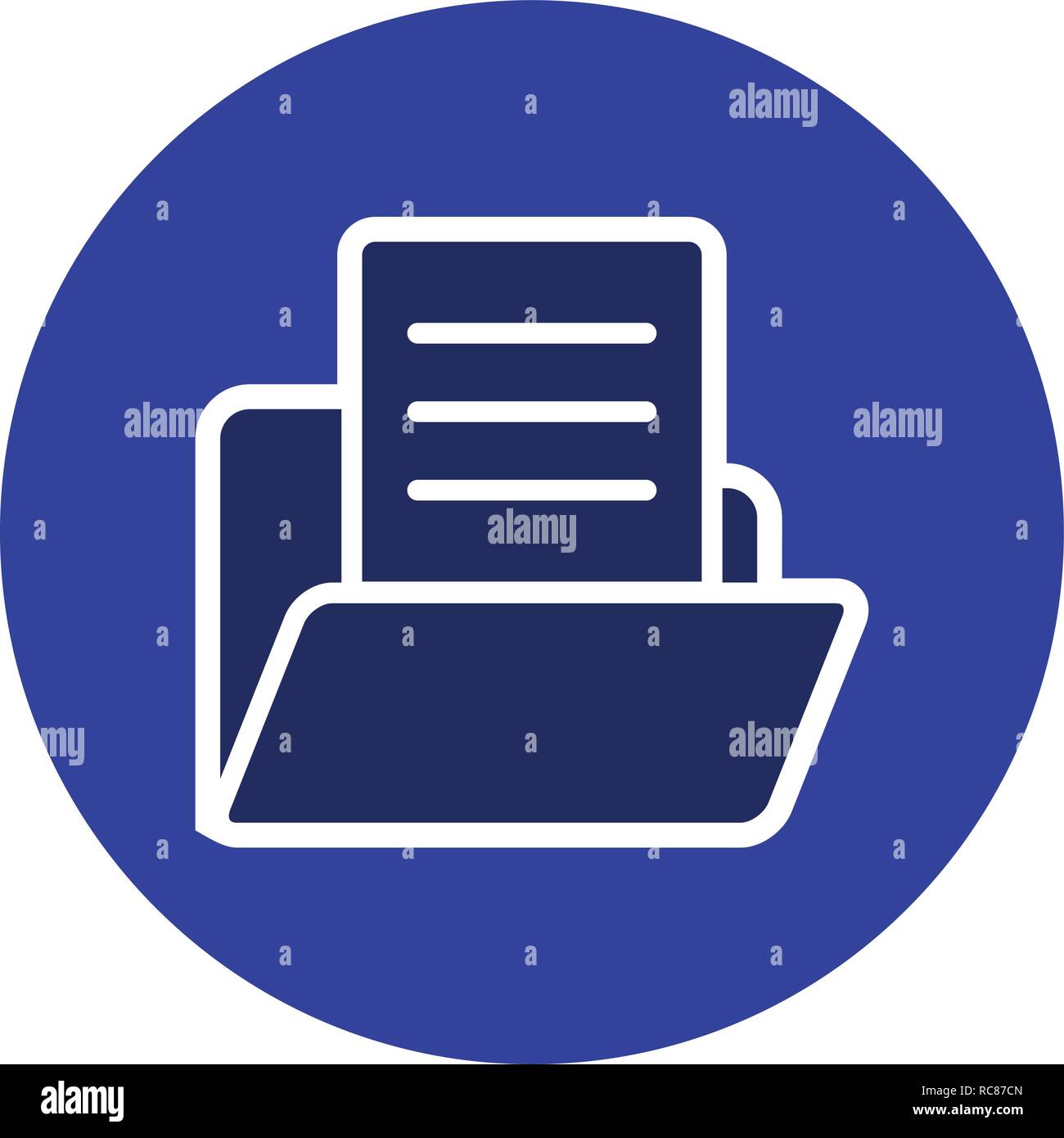 Vector Document in Folder Icon Stock Vector Image & Art - Alamy