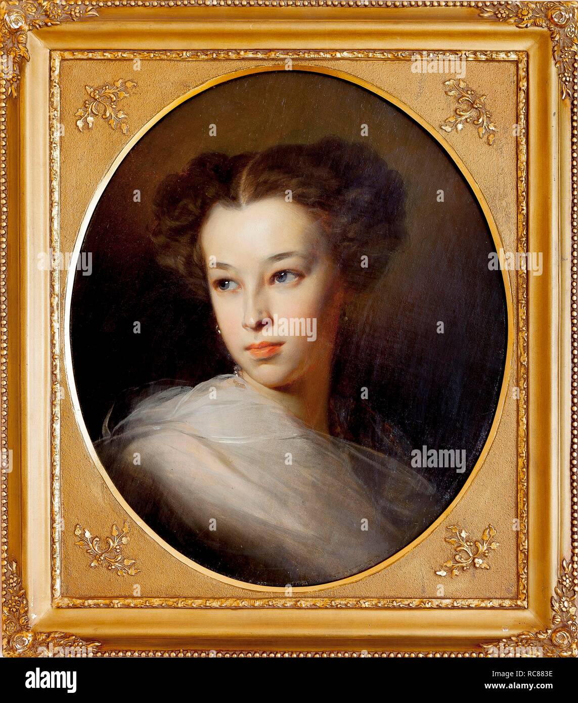Portrait of Natalia Alexandrovna Pushkina, Countess of Merenberg (1836-1913), Daughter of poet. Museum: A. Pushkin Memorial Museum, St. Petersburg. Author: Makarov, Ivan Kosmich. Stock Photo