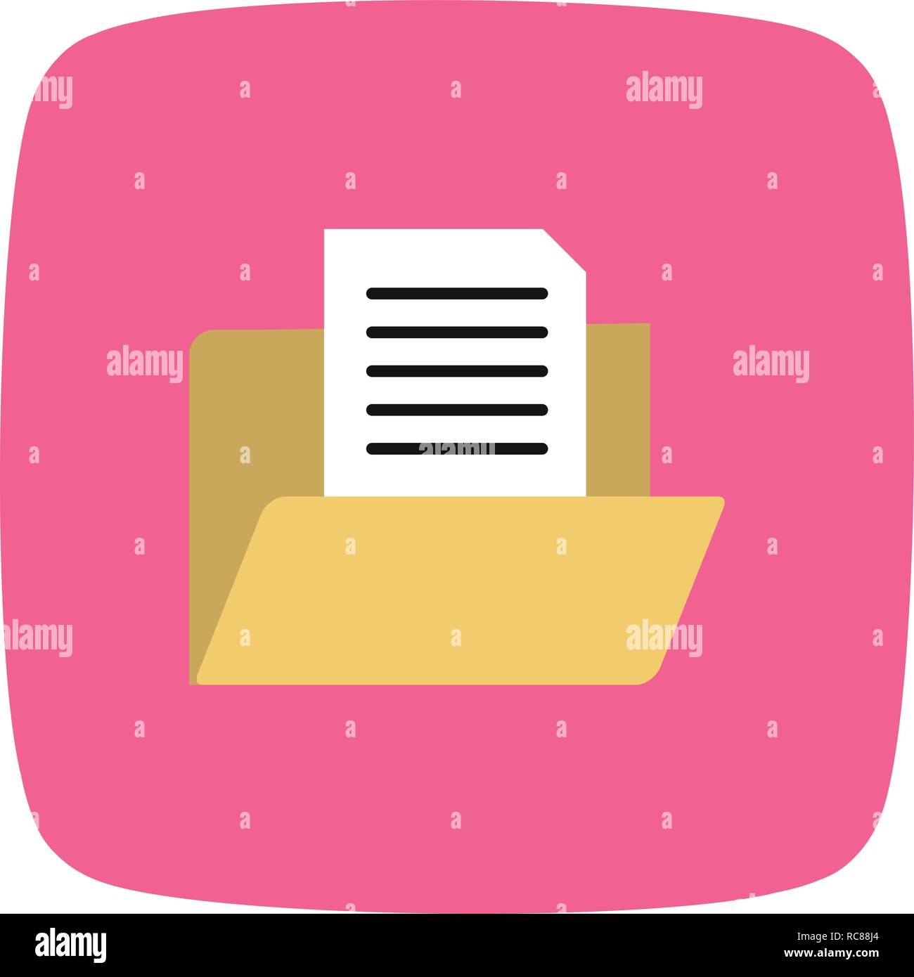 Vector Document in Folder Icon Stock Vector Image & Art - Alamy