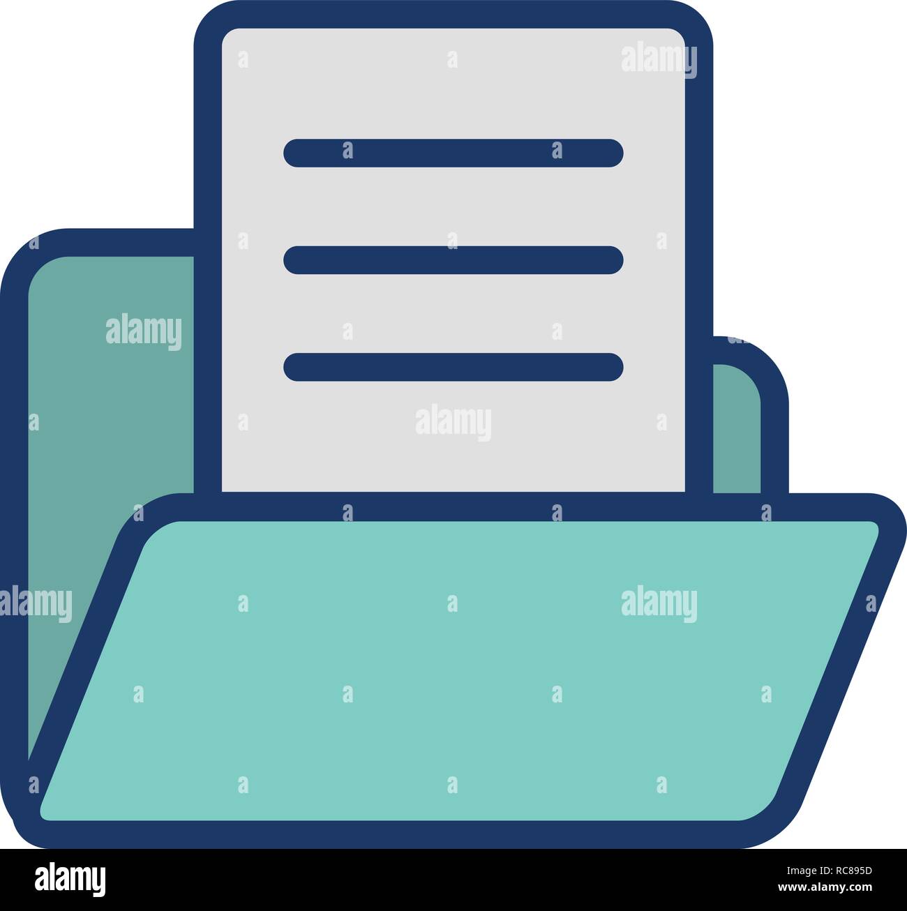 Vector Document in Folder Icon Stock Vector Image & Art - Alamy