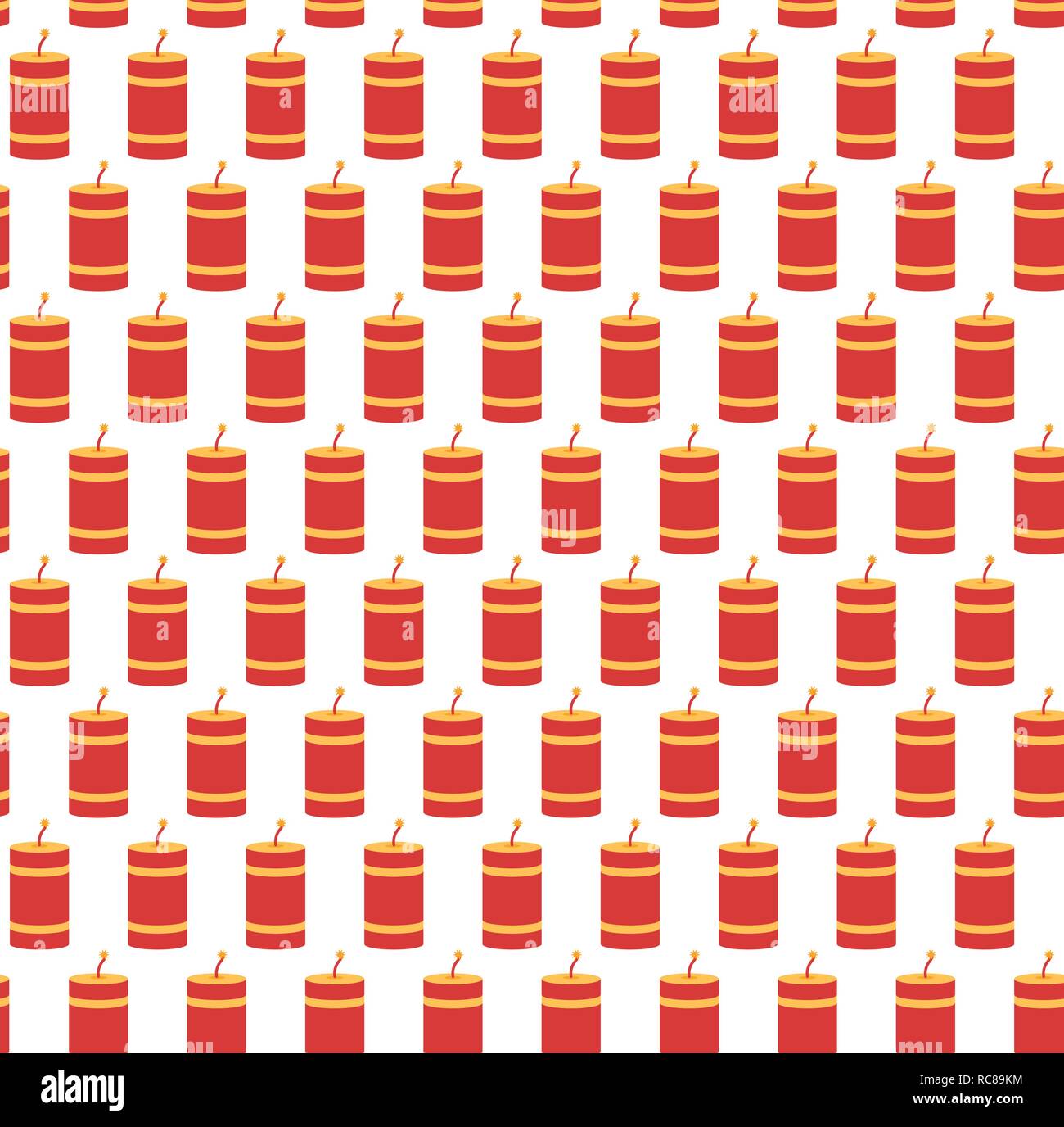 Festive firework seamless pattern, pyrotechnics symbol background Stock Vector