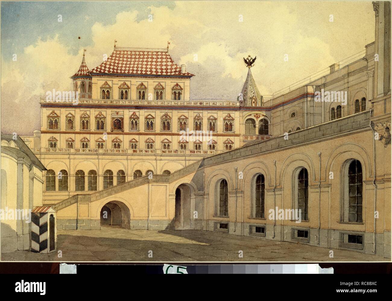The Terem Palace in Moscow Kremlin. Museum: State Tretyakov Gallery, Moscow. Author: Rabus, Karl Ivanovich. Stock Photo