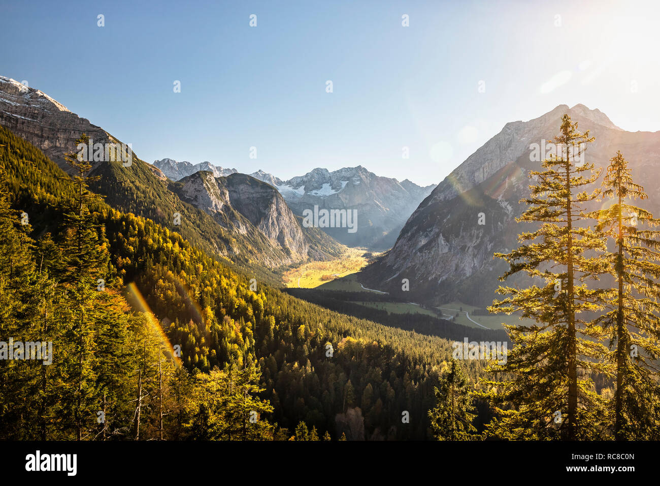 View of Karwendel region, Hinterriss, Tirol, Austria Stock Photo